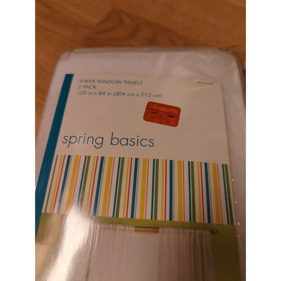 Spring Basics Sheer Window Panels White 120” X 84” - Picture 4 of 9